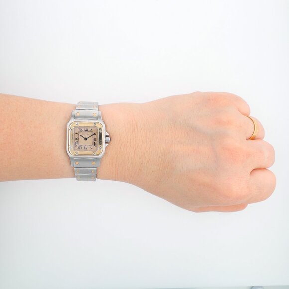 Cartier Santos 1057930 24mm Dirty White Roman Numeral Dial Fixed Bezel Santos - Picture 10 of 10